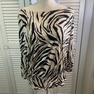 Loft size Large tan black animal print zebra‎ soft stretch comfy casual